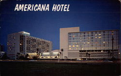 The Great Americana Hotel at Night Postcard