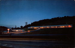Night View Johnson's Motel & Restaurant Postcard