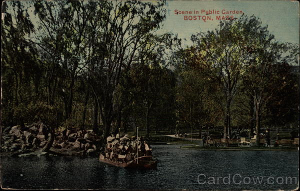 Scene in Public Garden Boston Massachusetts