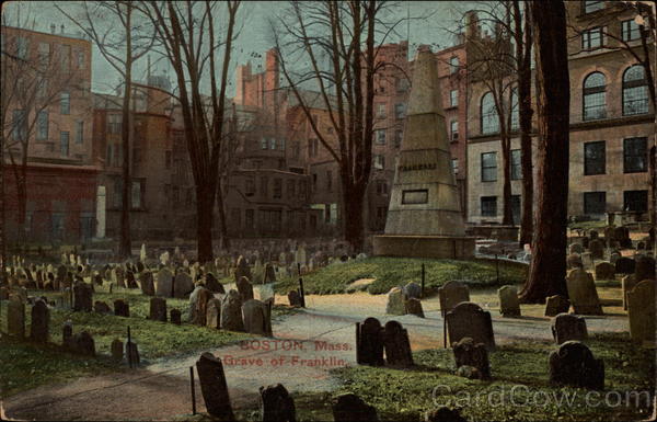 Grave of Franklin Boston Massachusetts