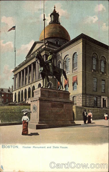 Hooker Monument and State House Boston Massachusetts
