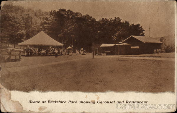 Scene at Berkshire Park Showing Carousal and Restaurant Pittsfield Massachusetts