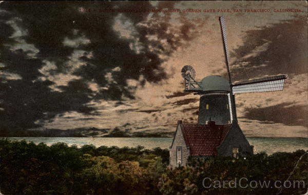 Dutch Windmill by Moonlight, Golden Gate Park San Francisco California