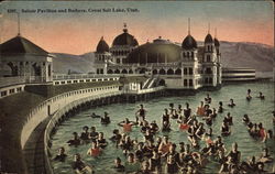 Saltair Pavilion and Bathers Postcard