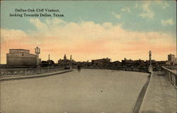 Dallas-Oak Cliff Viaduct, looking Towards Dallas Texas Postcard Postcard
