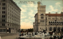 Mexican Supper, Gibbs Building and Post Office Postcard