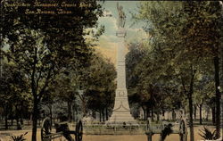 Confederate Monument, Travis Park Postcard