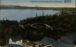 Frink Boulevard Serpentine and Lake Washington Postcard