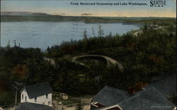 Frink Boulevard Serpentine and Lake Washington Seattle, WA Postcard Postcard