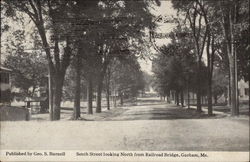 South Street looking North from Railroad Bridge Gorham, ME Postcard Postcard