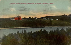 Crystal Lake showing Memorial Hospital Postcard
