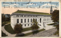 Public Library Springfield, MA Postcard Postcard