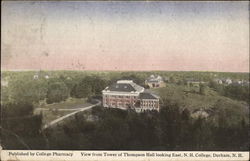 View from Tower of Thompson Hall looking East, NH College Postcard