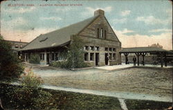 Allston Railroad Station Massachusetts Postcard Postcard