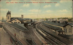 New York, New Haven & Hartford Railroad Station Postcard