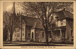 Methodist Church and Parsonage Postcard