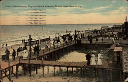 View of Boardwalk, Virginia Beach Summer Resort Postcard
