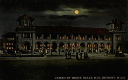 Casino by Night, Belle Isle Detroit, MI Postcard Postcard