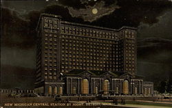 New Michigan Central Station by Night Postcard