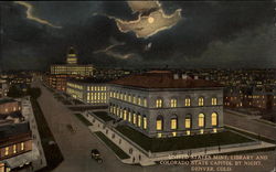 United States Mint, Library and Colorado Capitol by Night Postcard