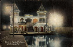 Electric Park at Night Postcard