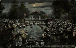 Band Concert by Night, Belle Isle Postcard