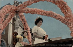 Queen and Maids, Rose Festival Postcard