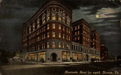 Monticello Hotel at Night Postcard