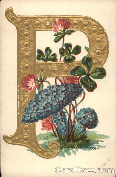 P With Flowers Alphabet Letters