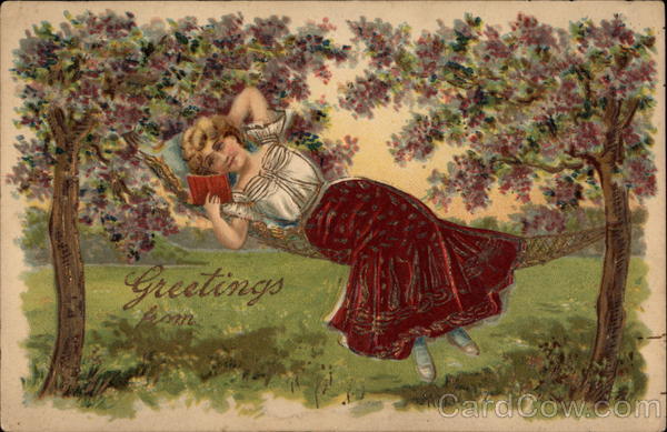 Woman in Hammock Reading Women