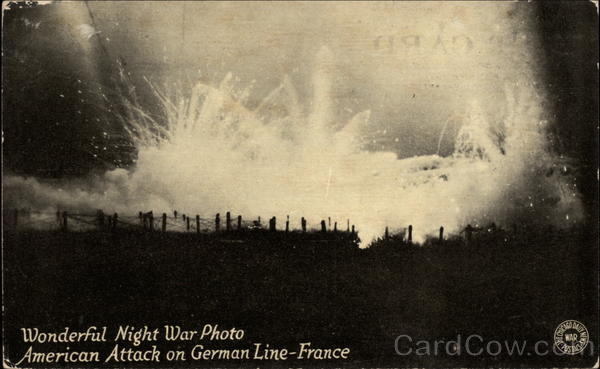 Wonderful Night War Photo American Attack on German Line-France