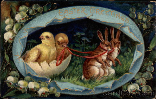 Easter Greetings With Chicks