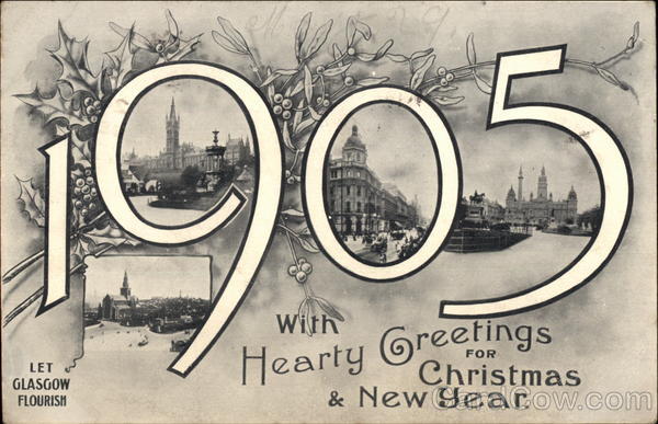 1905 Greetings: Let Glasgow Flourish Scotland Years