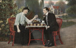 The Tea Forgot, In Love's Own Land The Heart Is Always In the Hand Couples Postcard Postcard
