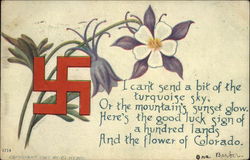The Flower of Colorado, with Swastika Swastikas Postcard Postcard