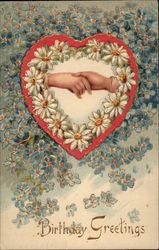 Two Hands in a Heart of Daisies Postcard