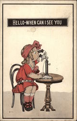 Hello - When Can I See You Telephones Postcard Postcard