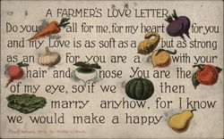 A Farmer's Love Letter Postcard
