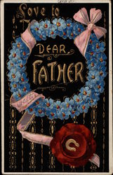 Love to Dear Father Greetings Postcard Postcard