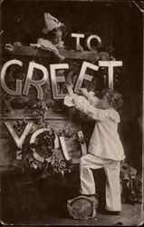 To Greet You - children Postcard