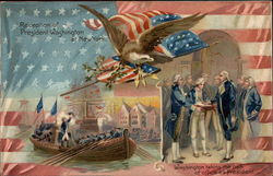 Reception of President Washington at New York/ Washington Taking the Oath of Office as President President's Day Postcard Postcard