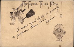 The Fortune Teller Postal with Witch Postcard