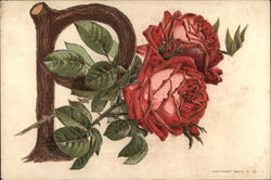 Roses Entertwined with a "P" Postcard