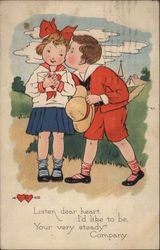 Boy Kissing Girl Children Postcard Postcard