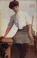 Woman with Golf Club Women Postcard Postcard