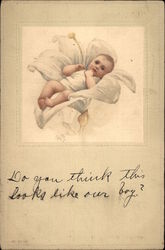 Baby in Flower Postcard