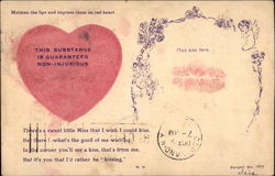 There's a Sweet Little Miss That I Wish I Could Kiss Romance & Love Postcard Postcard