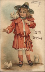 Loving Greeting Girls Postcard Postcard