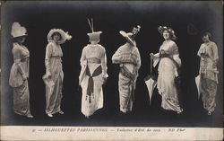 Silhouettes Parisiennes - Toilettes d'Ete de 1913 Postcard