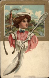 Portrait of a Maid w/Spoon & Wishbone Postcard